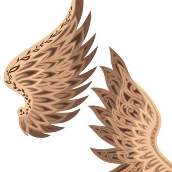 Intra απο ξύλο plywood 3mm-4mm πάχος Πρότυπο & χαρτιού ANGELS WINGS Δίασταση 40x40 cm INTRAFABR-33739938 - Image 7