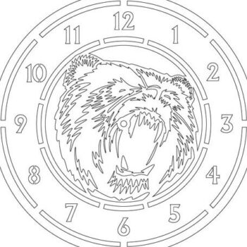 Intra απο ξύλο plywood 3mm-4mm πάχος Πρότυπο κοπής ρολογιού Angry Bear Δίασταση 15x15 cm INTRAFABR-68375360 - Image 2