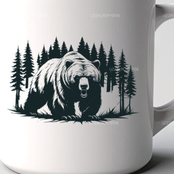 Intra απο ξύλο plywood 3mm-4mm πάχος Angry Bear , Bear , Hunting Δίασταση 40x40 cm INTRAFABR-101036466 - Image 2