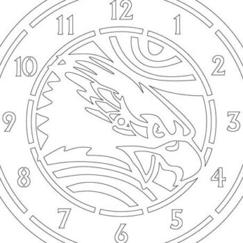 Intra απο ξύλο plywood 3mm-4mm πάχος Πρότυπο κοπής ρολογιού Angry Eagle Δίασταση 15x15 cm INTRAFABR-68289602 - Image 2