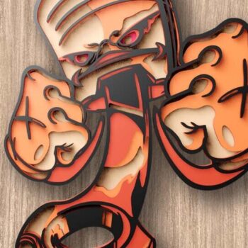 Intra απο ξύλο plywood 3mm-4mm πάχος πολλαπλών στρώσεων Angry Piston Δίασταση 7x7 cm INTRAFABR-124389195 - Image 2