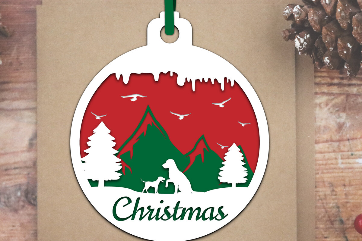 Intra απο ξύλο plywood 3mm-4mm πάχος Ζώο Χριστουγεννιάτικη Μπάλα Papercut Δίασταση 8x8 cm INTRAFABR-79734449