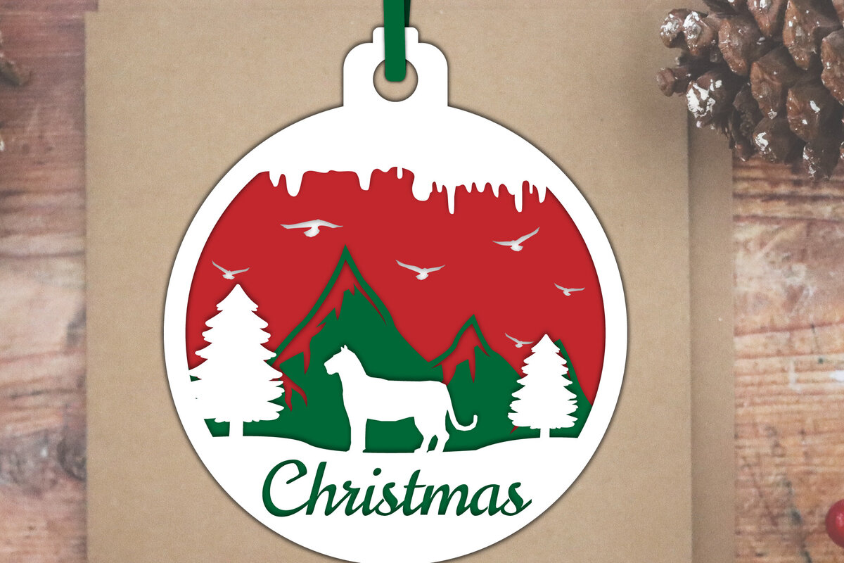 Intra απο ξύλο plywood 3mm-4mm πάχος Ζώο Χριστουγεννιάτικη Μπάλα Papercut Δίασταση 8x8 cm INTRAFABR-79733552