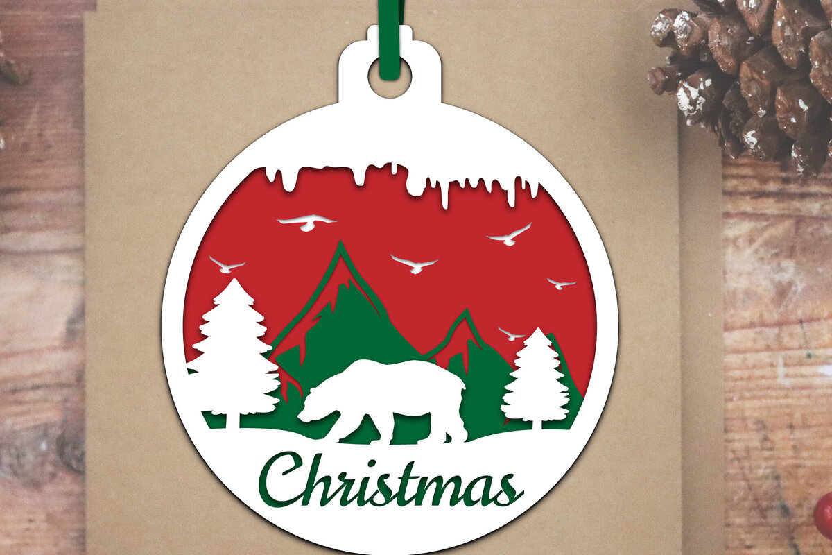 Intra απο ξύλο plywood 3mm-4mm πάχος Ζώο Χριστουγεννιάτικη Μπάλα Papercut Δίασταση 8x8 cm INTRAFABR-79733970