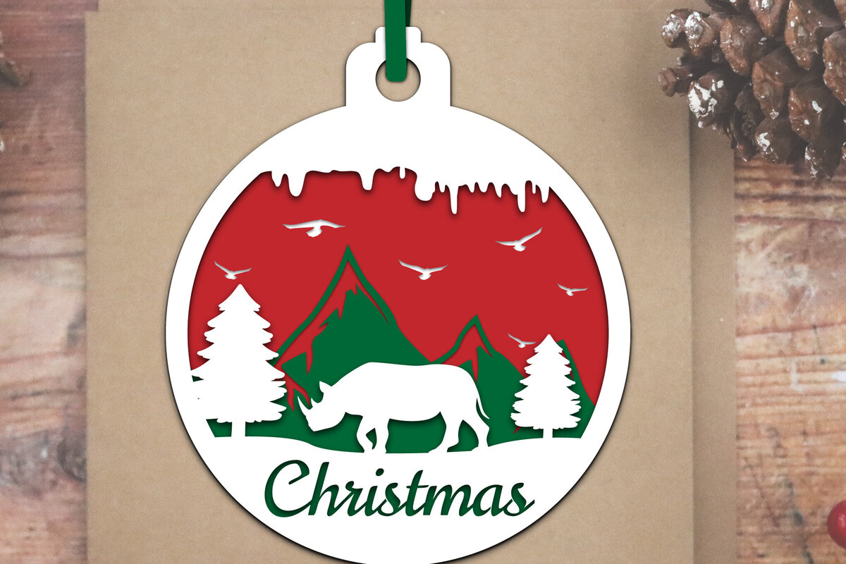 Intra απο ξύλο plywood 3mm-4mm πάχος Ζώο Χριστουγεννιάτικη Μπάλα Papercut Δίασταση 8x8 cm INTRAFABR-79734062