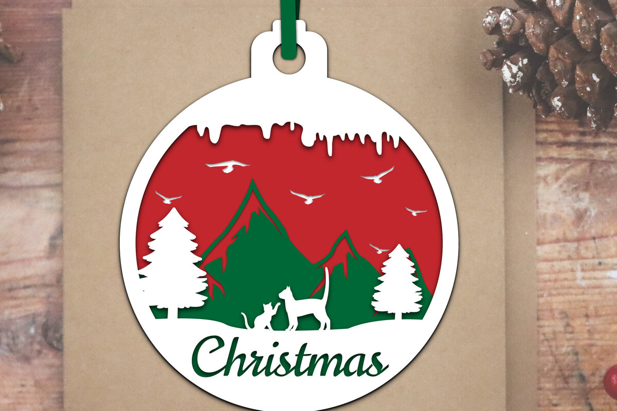 Intra απο ξύλο plywood 3mm-4mm πάχος Ζώο Χριστουγεννιάτικη Μπάλα Papercut Δίασταση 8x8 cm INTRAFABR-79734298