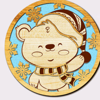 Intra απο ξύλο plywood 3mm-4mm πάχος Χριστουγεννιάτικο στολίδι ζώων, διακόσμηση σπιτιού Δίασταση 4x4 cm INTRAFABR-83580634 - Image 1