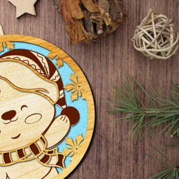 Intra απο ξύλο plywood 3mm-4mm πάχος Χριστουγεννιάτικο στολίδι ζώων, διακόσμηση σπιτιού Δίασταση 4x4 cm INTRAFABR-83580634 - Image 4