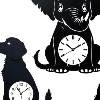 Intra απο ξύλο plywood 3mm-4mm πάχος κοπής με λέιζερ Animal Clock Δίασταση 4096x4096 cm INTRAFABR-113466474 - Image 2