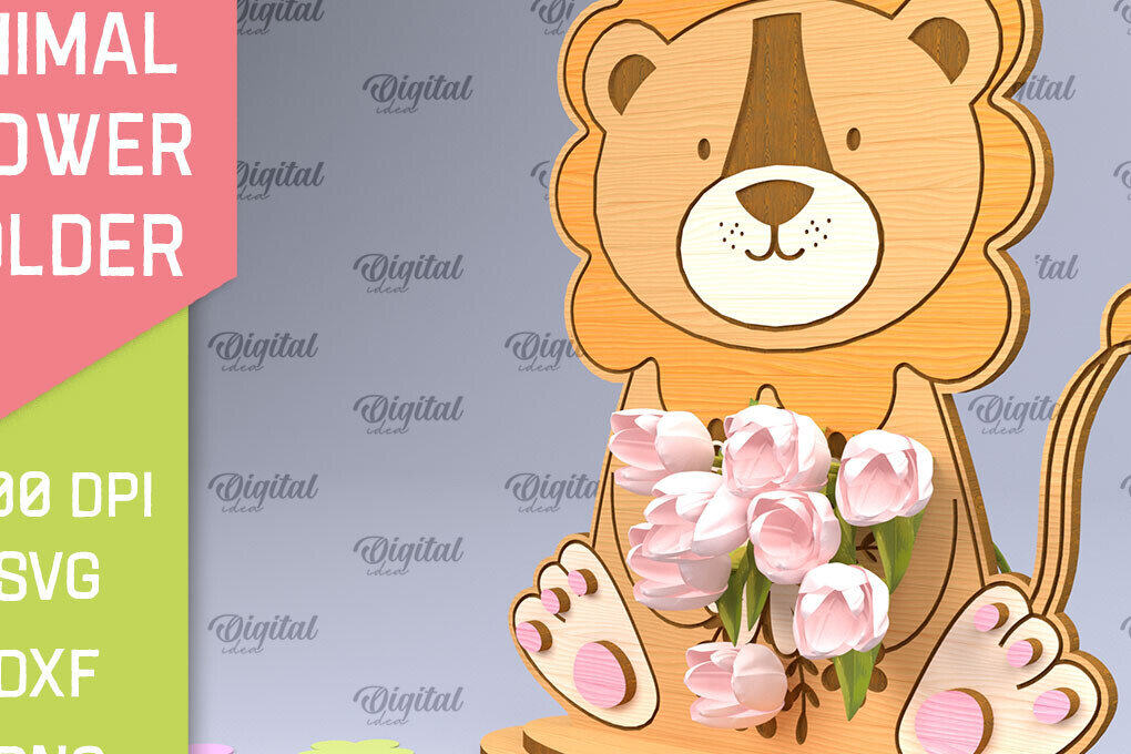 Intra απο ξύλο plywood 3mm-4mm πάχος Animal Flower Holder Δίασταση 30x20 cm INTRAFABR-93529655