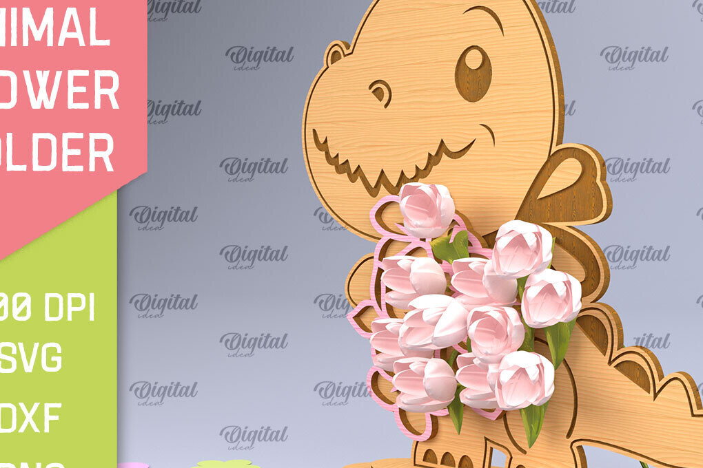 Intra απο ξύλο plywood 3mm-4mm πάχος Animal Flower Holder Δίασταση 30x20 cm INTRAFABR-93529816 - Image 1