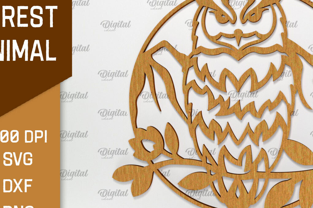 Intra απο ξύλο plywood 3mm-4mm πάχος τέχνης Animal Forest Wall Art Δίασταση 40x40 cm INTRAFABR-94685762 - Image 1