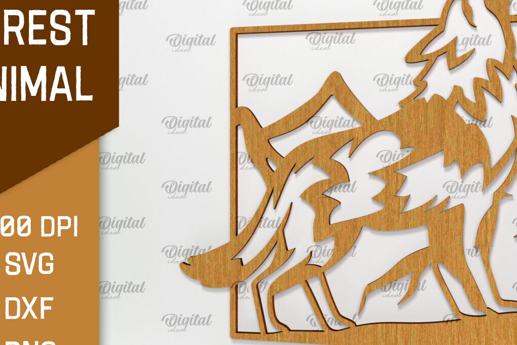 Intra απο ξύλο plywood 3mm-4mm πάχος τέχνης Animal Forest Wall Art Δίασταση 40x40 cm INTRAFABR-94684872