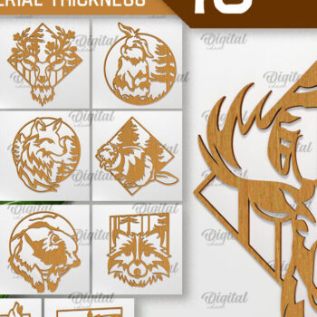 Intra απο ξύλο plywood 3mm-4mm πάχος Δέσμη κοπής  Art Wall Art Animal Forest Δίασταση 40x40 cm INTRAFABR-94747391 - Image 1