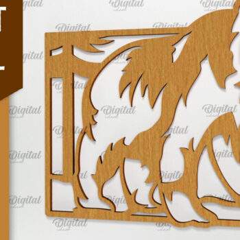 Intra απο ξύλο plywood 3mm-4mm πάχος τέχνης Animal Forest Wall Art Δίασταση 40x40 cm INTRAFABR-94684632 - Image 1