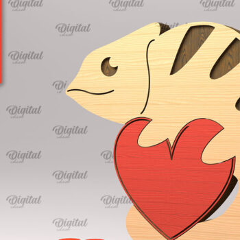 Intra απο ξύλο plywood 3mm-4mm πάχος κοπής με λέιζερ παζλ με καρδιά ζώων Δίασταση 6x6 cm INTRAFABR-97721643 - Image 6