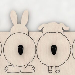 Intra απο ξύλο plywood 3mm-4mm πάχος κοπής με λέιζερ κρεμάστρα ρούχων για παιδιά Animal Δίασταση 30x20 cm INTRAFABR-39068905