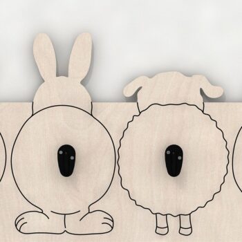 Intra απο ξύλο plywood 3mm-4mm πάχος κοπής με λέιζερ κρεμάστρα ρούχων για παιδιά Animal Δίασταση 30x20 cm INTRAFABR-39068905 - Image 1