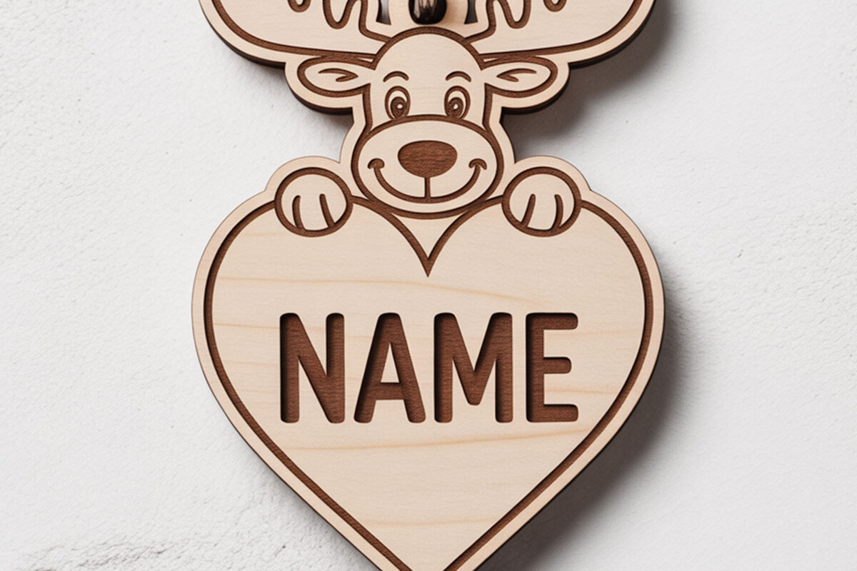 Intra απο ξύλο plywood 3mm-4mm πάχος Mega Keychain με όνομα ζώου Δίασταση 6x6 cm INTRAFABR-122896174 - Image 4