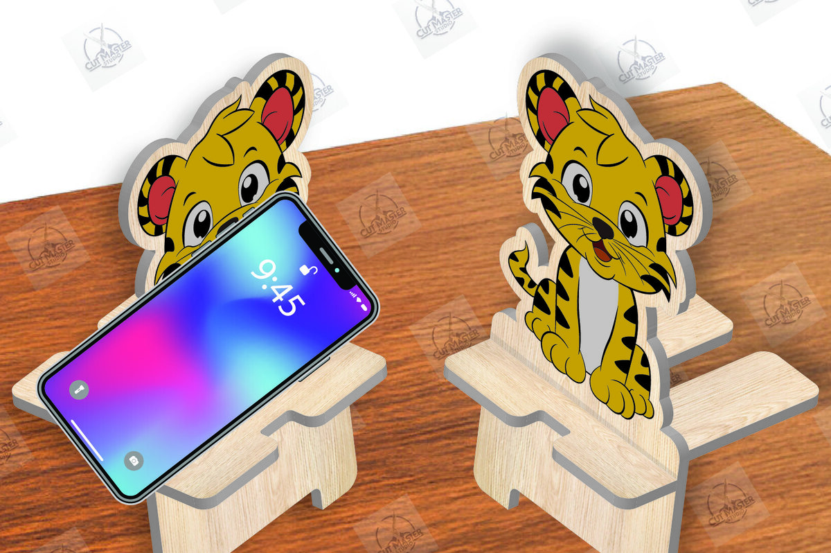 Intra απο ξύλο plywood 3mm-4mm πάχος Animal Phone Stand Δίασταση 15x15 cm INTRAFABR-111420206 - Image 2
