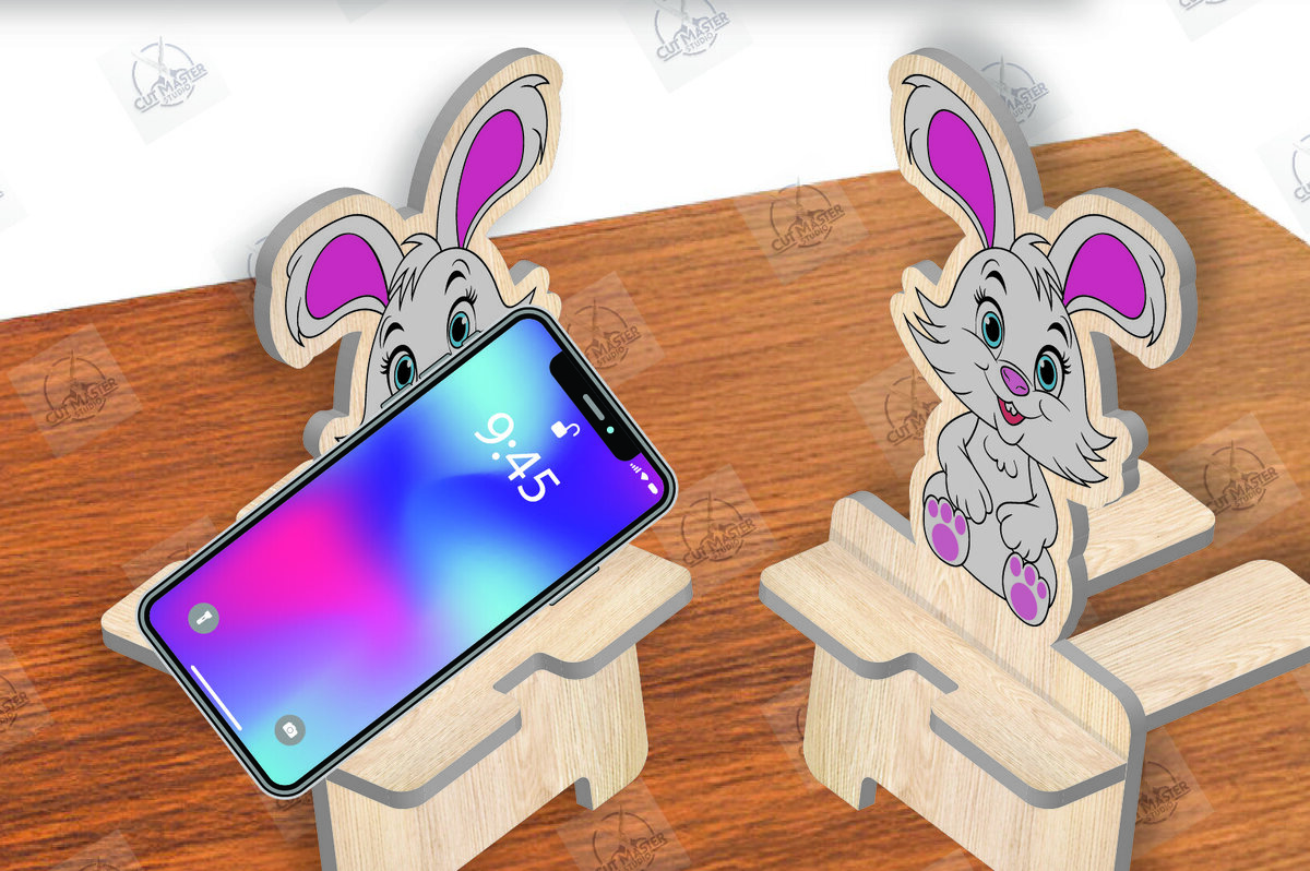 Intra απο ξύλο plywood 3mm-4mm πάχος Animal Phone Stand Δίασταση 15x15 cm INTRAFABR-111420223