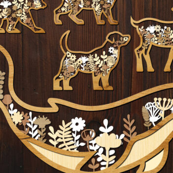 Intra απο ξύλο plywood 3mm-4mm πάχος κομμένα σε δέσμη πάνελ τοίχου ζώων Δίασταση 40x40 cm INTRAFABR-105398402 - Image 1