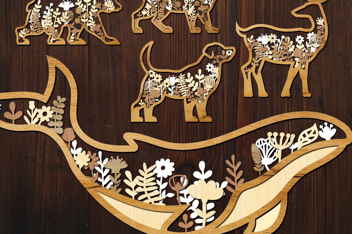 Intra απο ξύλο plywood 3mm-4mm πάχος κομμένα σε δέσμη πάνελ τοίχου ζώων Δίασταση 40x40 cm INTRAFABR-105398402