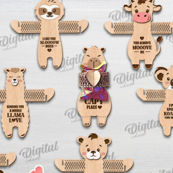 Intra απο ξύλο plywood 3mm-4mm πάχος κοπής με λέιζερ Holders Candy Animals Δίασταση 30x20 cm INTRAFABR-115746364 - Image 1