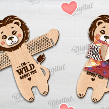 Intra απο ξύλο plywood 3mm-4mm πάχος κοπής με λέιζερ Holders Candy Animals Δίασταση 30x20 cm INTRAFABR-115746364 - Image 4