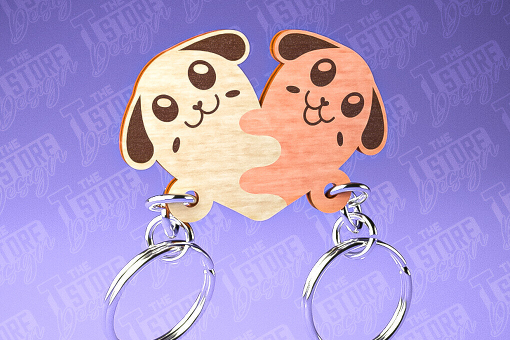 Intra απο ξύλο plywood 3mm-4mm πάχος Μπρελόκ Ζευγάρι Ζώων | Δίασταση 6x6 cm INTRAFABR-81189923