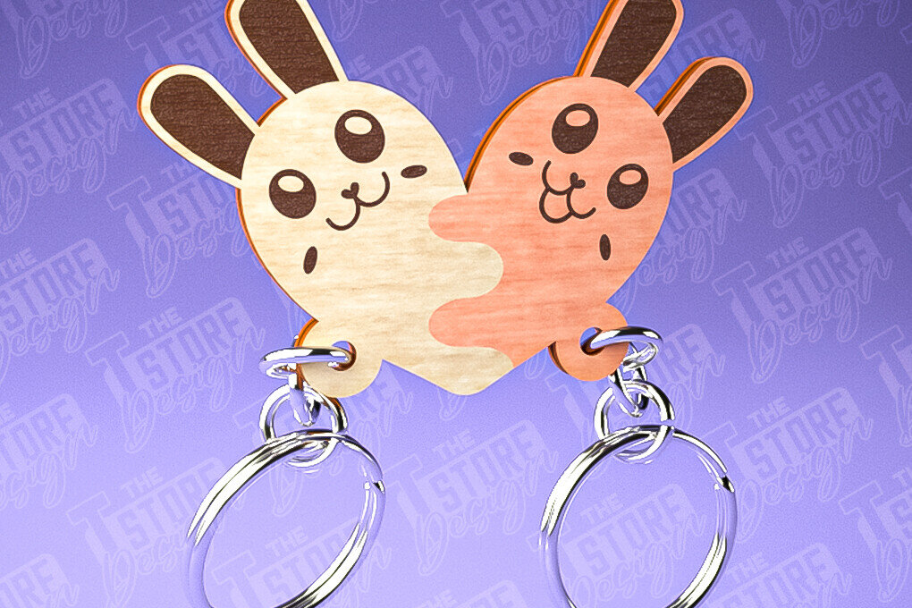 Intra απο ξύλο plywood 3mm-4mm πάχος Μπρελόκ Ζευγάρι Ζώων | Δίασταση 6x6 cm INTRAFABR-81190033