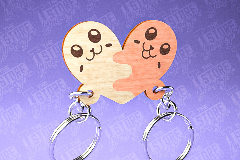 Intra απο ξύλο plywood 3mm-4mm πάχος Μπρελόκ Ζευγάρι Ζώων | Δίασταση 6x6 cm INTRAFABR-81189894