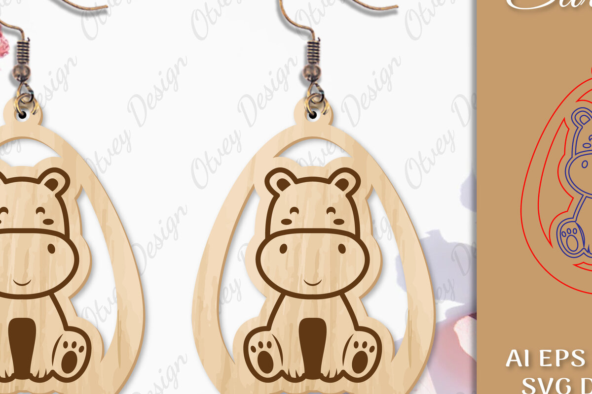 Intra απο ξύλο plywood 3mm-4mm πάχος Σκουλαρίκια ζώων Δίασταση 3x3 cm INTRAFABR-97802035