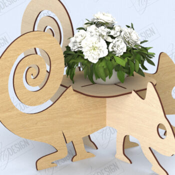 Intra απο ξύλο plywood 3mm-4mm πάχος Animals Flower Stand | Σχεδιασμός Κήπου|CNC Δίασταση 30x20 cm INTRAFABR-118285193 - Image 1
