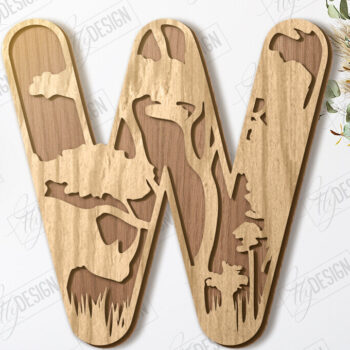 Intra απο ξύλο plywood 3mm-4mm πάχος Γράμματα ζώων | Αλφάβητο Δίασταση 15x15 cm INTRAFABR-121356540 - Image 1