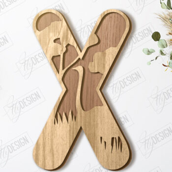 Intra απο ξύλο plywood 3mm-4mm πάχος Γράμματα ζώων | Αλφάβητο Δίασταση 15x15 cm INTRAFABR-121356543 - Image 1