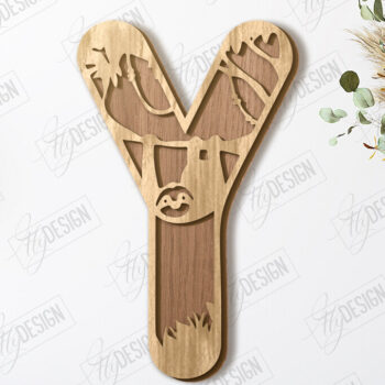 Intra απο ξύλο plywood 3mm-4mm πάχος Γράμματα ζώων | Αλφάβητο Δίασταση 15x15 cm INTRAFABR-121356547 - Image 1