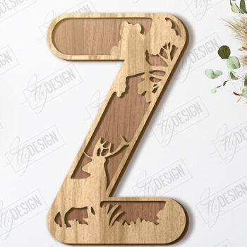 Intra απο ξύλο plywood 3mm-4mm πάχος Γράμματα ζώων | Αλφάβητο Δίασταση 15x15 cm INTRAFABR-121356551 - Image 1