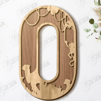 Intra απο ξύλο plywood 3mm-4mm πάχος Γράμματα ζώων | Αλφάβητο Δίασταση 15x15 cm INTRAFABR-121356497 - Image 1