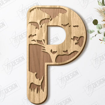 Intra απο ξύλο plywood 3mm-4mm πάχος Γράμματα ζώων | Αλφάβητο Δίασταση 15x15 cm INTRAFABR-121356499 - Image 1