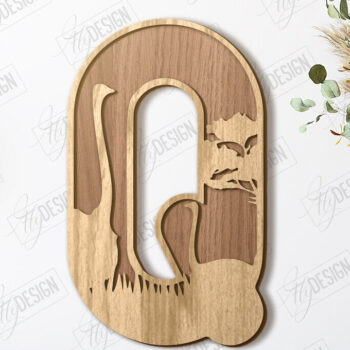 Intra απο ξύλο plywood 3mm-4mm πάχος Γράμματα ζώων | Αλφάβητο Δίασταση 15x15 cm INTRAFABR-121356513 - Image 1