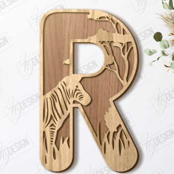 Intra απο ξύλο plywood 3mm-4mm πάχος Γράμματα ζώων | Αλφάβητο Δίασταση 15x15 cm INTRAFABR-121356514 - Image 1