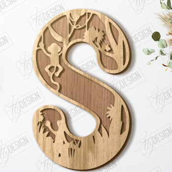 Intra απο ξύλο plywood 3mm-4mm πάχος Γράμματα ζώων | Αλφάβητο Δίασταση 15x15 cm INTRAFABR-121356516 - Image 1