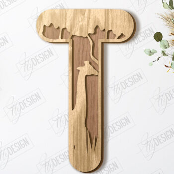 Intra απο ξύλο plywood 3mm-4mm πάχος Γράμματα ζώων | Αλφάβητο Δίασταση 15x15 cm INTRAFABR-121356519 - Image 1