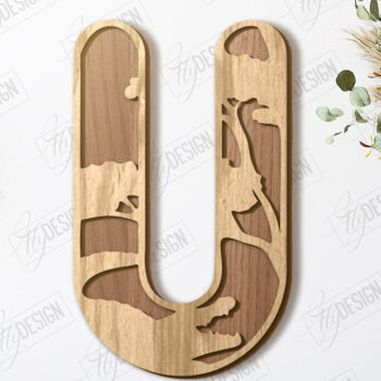 Intra απο ξύλο plywood 3mm-4mm πάχος Γράμματα ζώων | Αλφάβητο Δίασταση 15x15 cm INTRAFABR-121356536 - Image 1