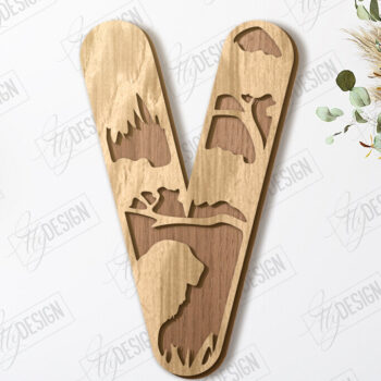 Intra απο ξύλο plywood 3mm-4mm πάχος Γράμματα ζώων | Αλφάβητο Δίασταση 15x15 cm INTRAFABR-121356537 - Image 1