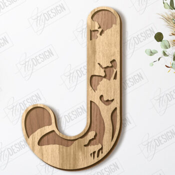 Intra απο ξύλο plywood 3mm-4mm πάχος Ζώα Γράμματα | Αλφάβητο |CNC Δίασταση 15x15 cm INTRAFABR-121126779 - Image 1