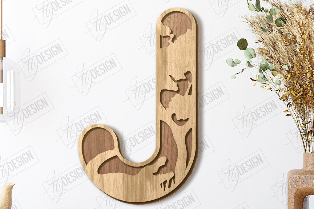 Intra απο ξύλο plywood 3mm-4mm πάχος Ζώα Γράμματα | Αλφάβητο |CNC Δίασταση 15x15 cm INTRAFABR-121126779