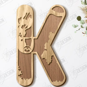 Intra απο ξύλο plywood 3mm-4mm πάχος Ζώα Γράμματα | Αλφάβητο |CNC Δίασταση 15x15 cm INTRAFABR-121126784