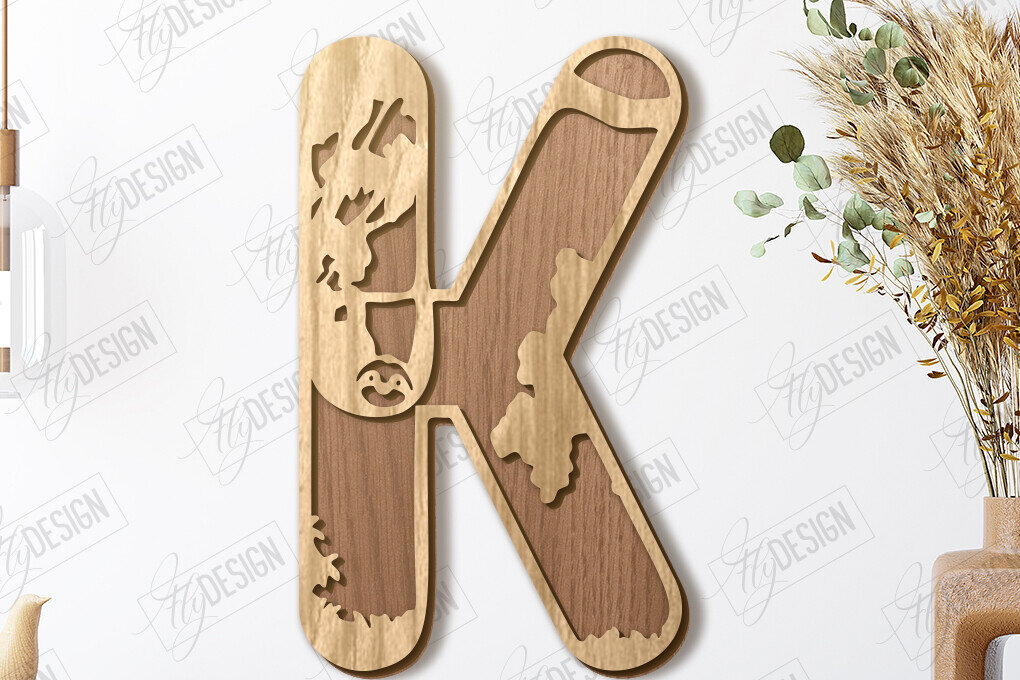 Intra απο ξύλο plywood 3mm-4mm πάχος Ζώα Γράμματα | Αλφάβητο |CNC Δίασταση 15x15 cm INTRAFABR-121126784